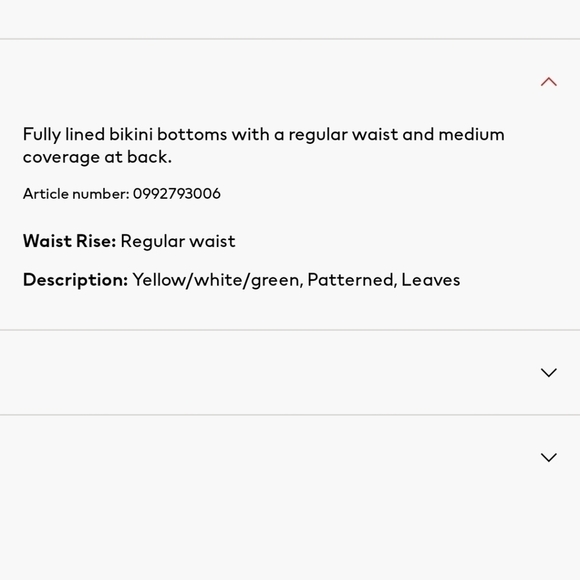 New H&M Bikini Bottoms Yellow Tropical Floral Bikini Bottoms Size 16 Bikini - Picture 3 of 4